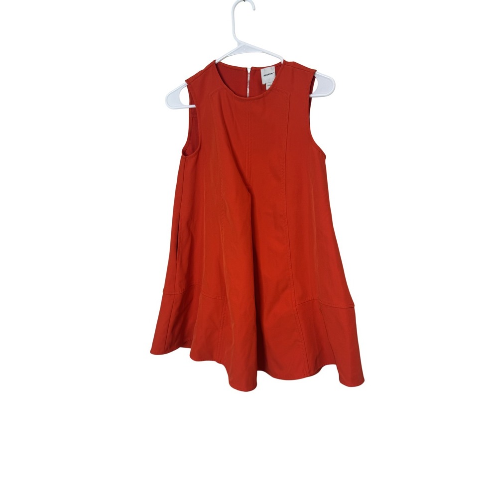Maeve Dress Womens XXS Petite Orange Sleeveless Trapeze Swing Mini Pockets